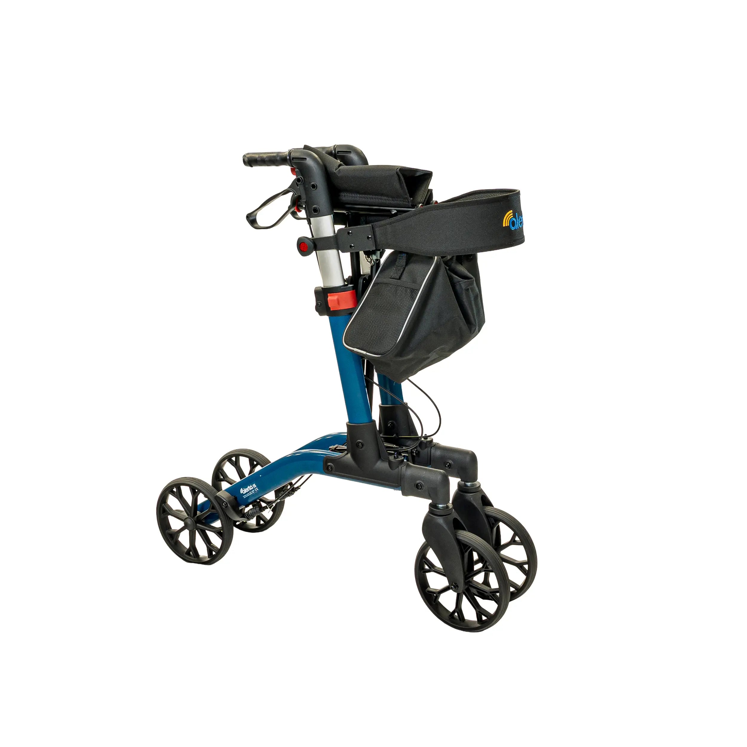 Alerta Four-Wheel Aluminium Rollator with Seat and Bag