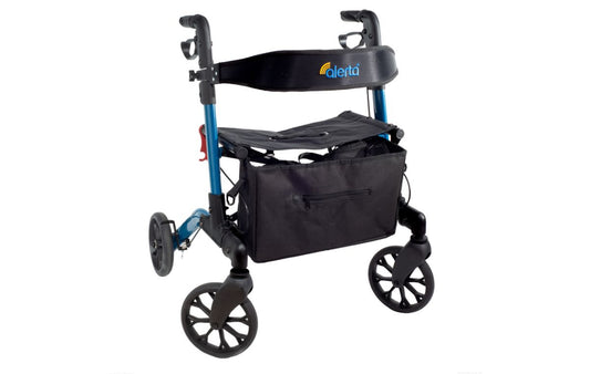 Alerta Four-Wheel Aluminium Rollator with Seat and Bag - Eden Mobility