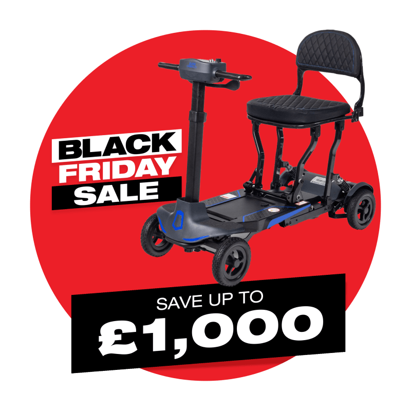 Black Friday Banner save up to £1000 on mobility scooters