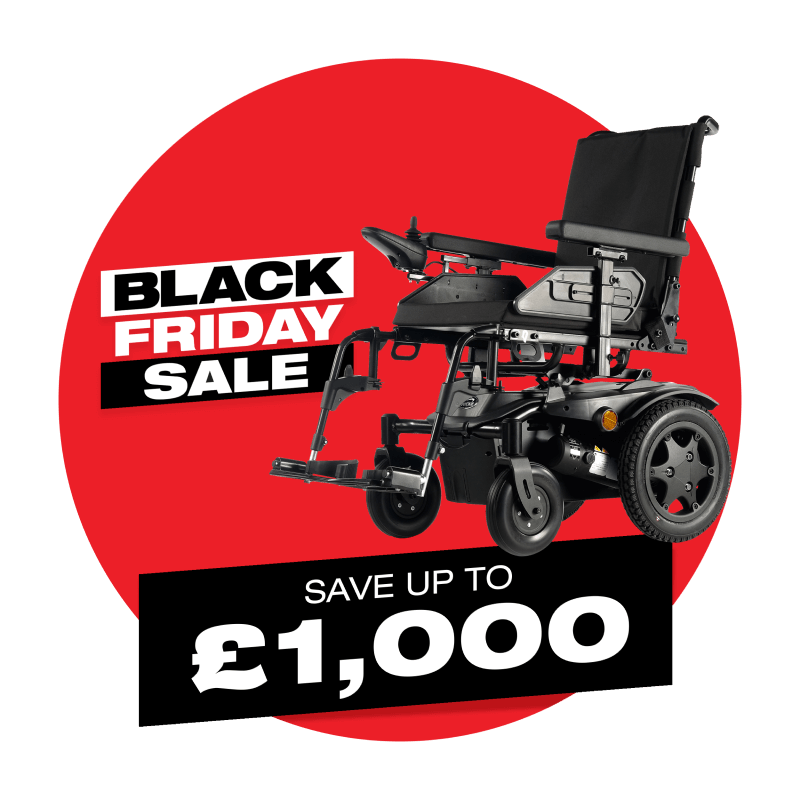 Black friday banner save £1000 on powerchairs