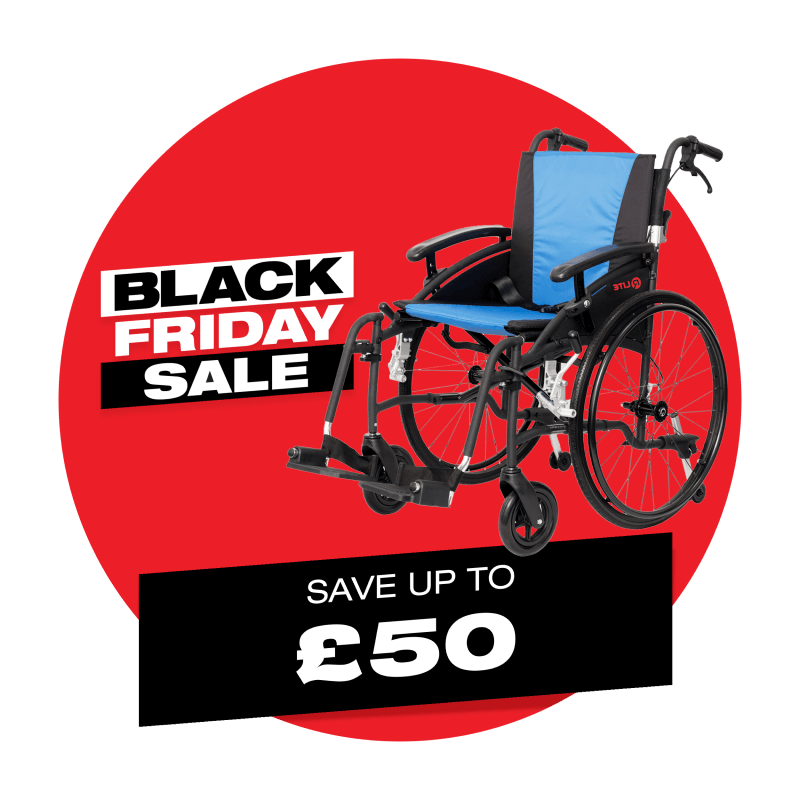 Black friday banner save £50 on wheelchairs