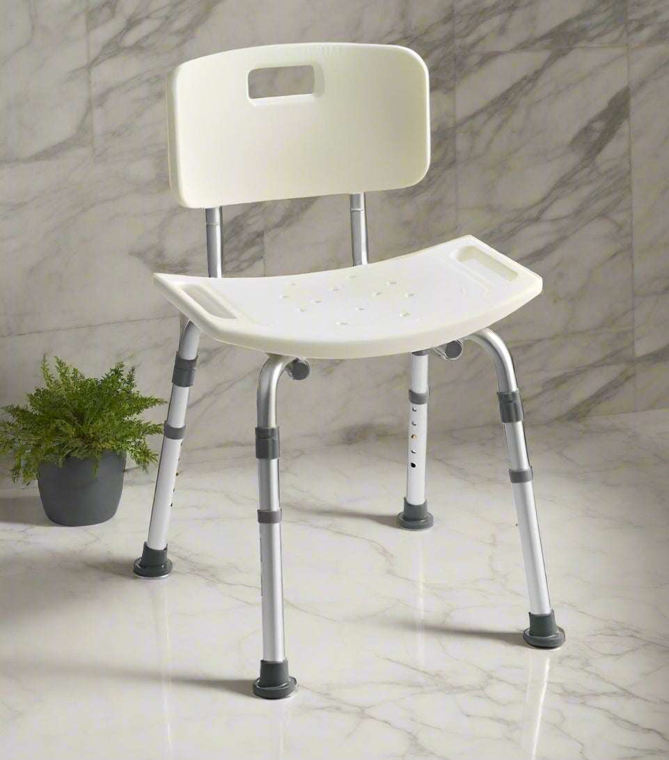 Deluxe Aluminium Adjustable Bath Bench With Back - Eden Mobility