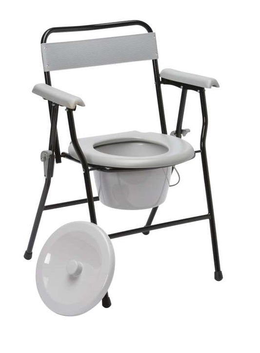 Sturdy Steel Folding Commode