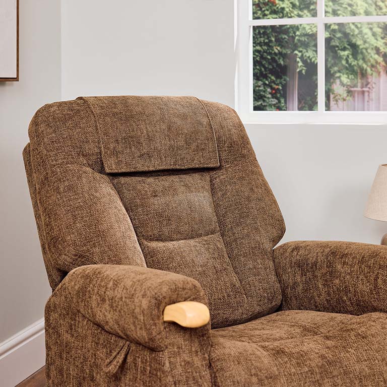 Eden Calgary Riser Recliner |  Dual Motor - Chocolate Chenille