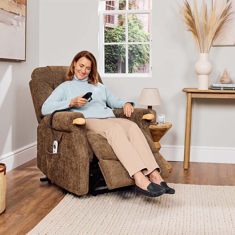 Eden Calgary Riser Recliner |  Dual Motor - Chocolate Chenille