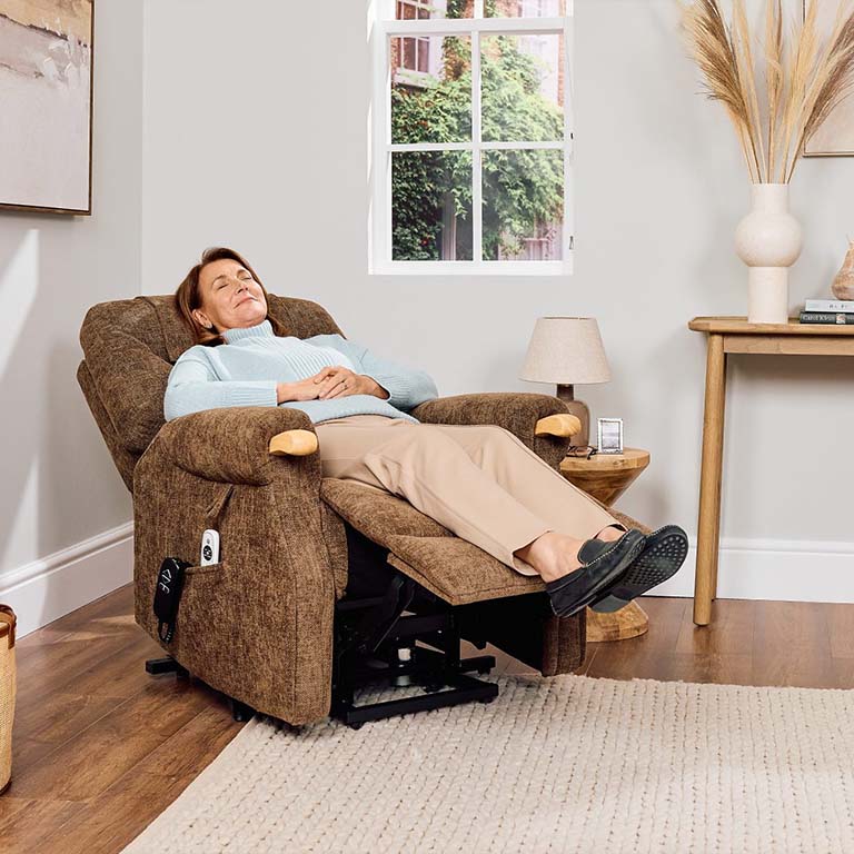 Eden Calgary Riser Recliner |  Dual Motor - Chocolate Chenille