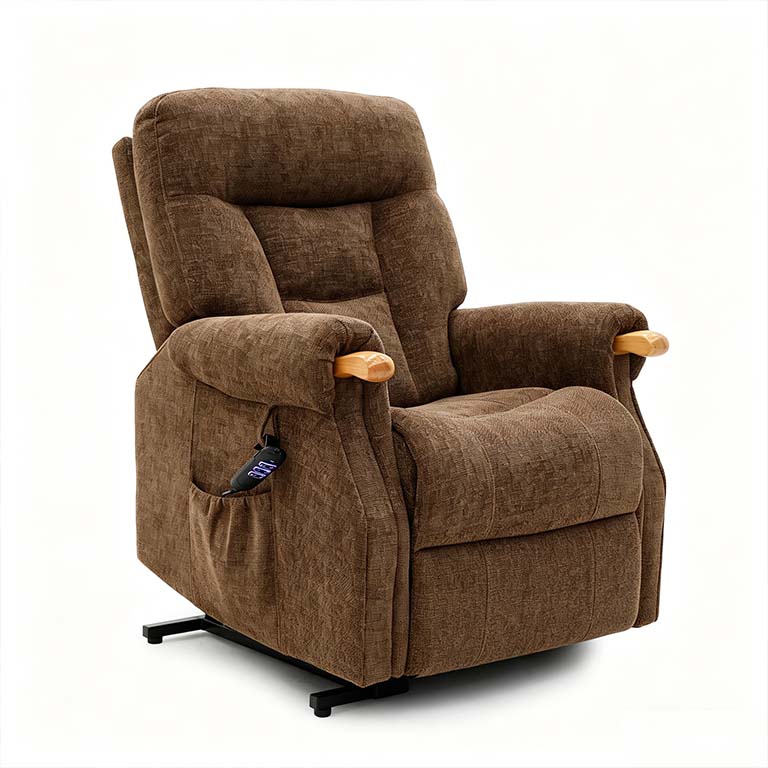 Eden Calgary Riser Recliner |  Dual Motor - Chocolate Chenille