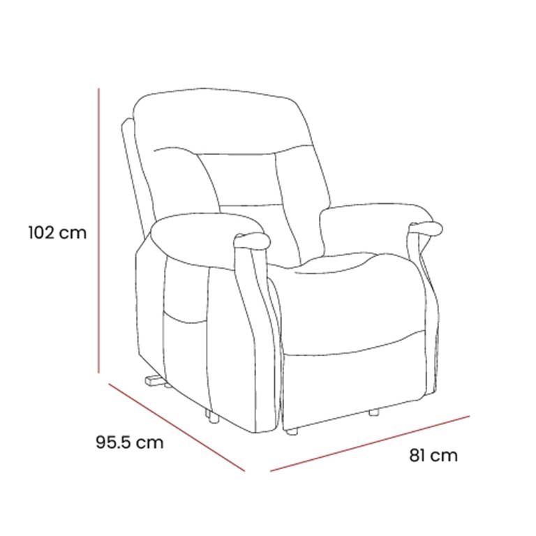 Eden Calgary Riser Recliner |  Dual Motor - Chocolate Chenille