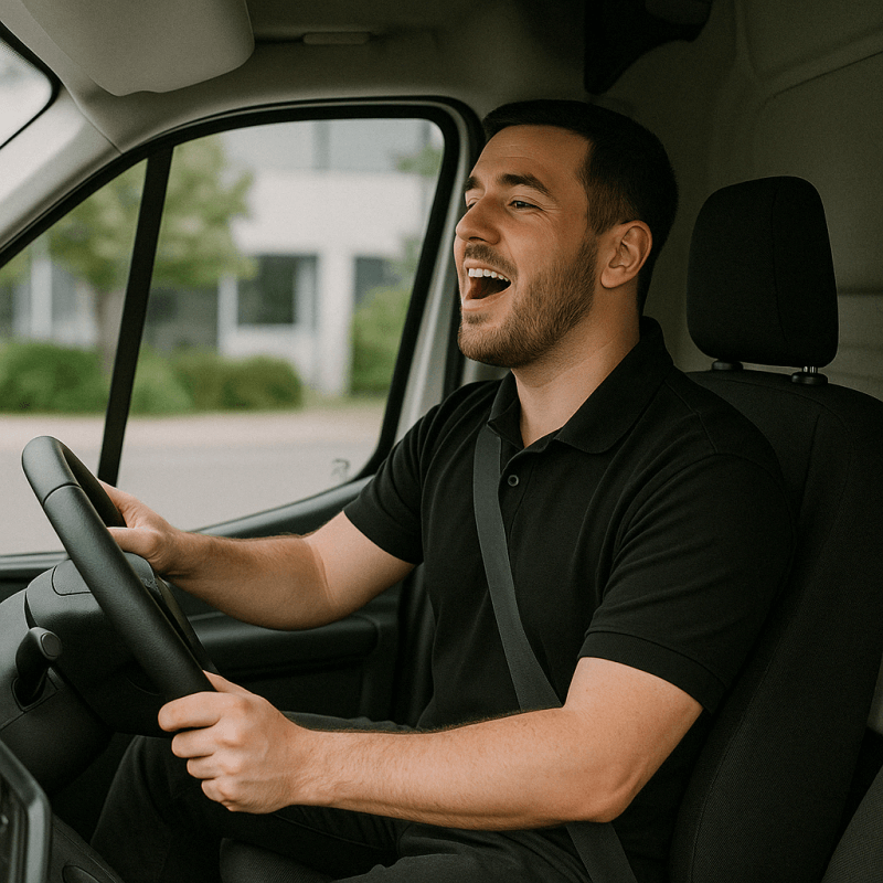 A man driving