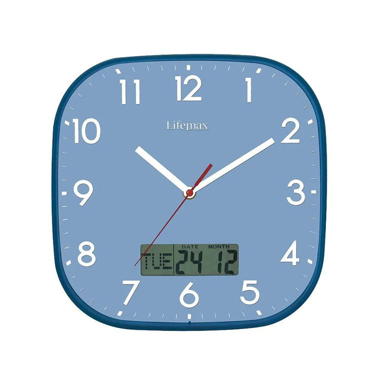 Clear Time, Day & Date Wall Clock