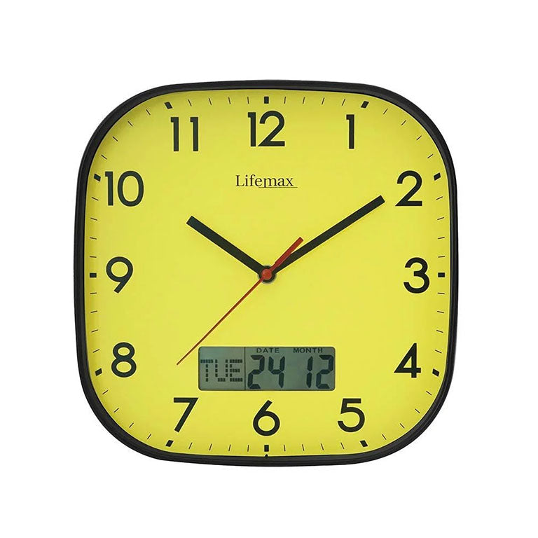 Clear Time, Day & Date Wall Clock