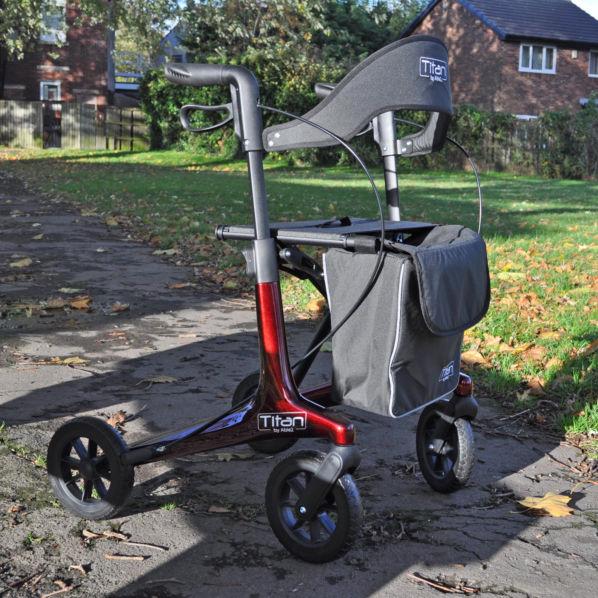 ABLE2 Titan Carbon Rollator In Red