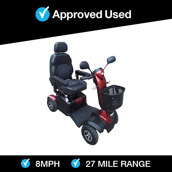Excel Roadster DX8 in Red | Refurbished Mobility Scooter Ripley