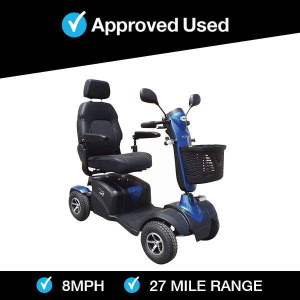 Excel Roadster DX8 in Blue | Refurbished Scooter Barnsley - Eden Mobility