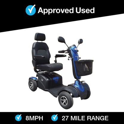 Excel Roadster DX8 in Blue | Refurbished Scooter Barnsley - Eden Mobility