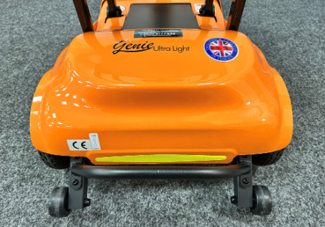 Genie Ultralight angle rear bottom view (Orange) - Eden Mobility