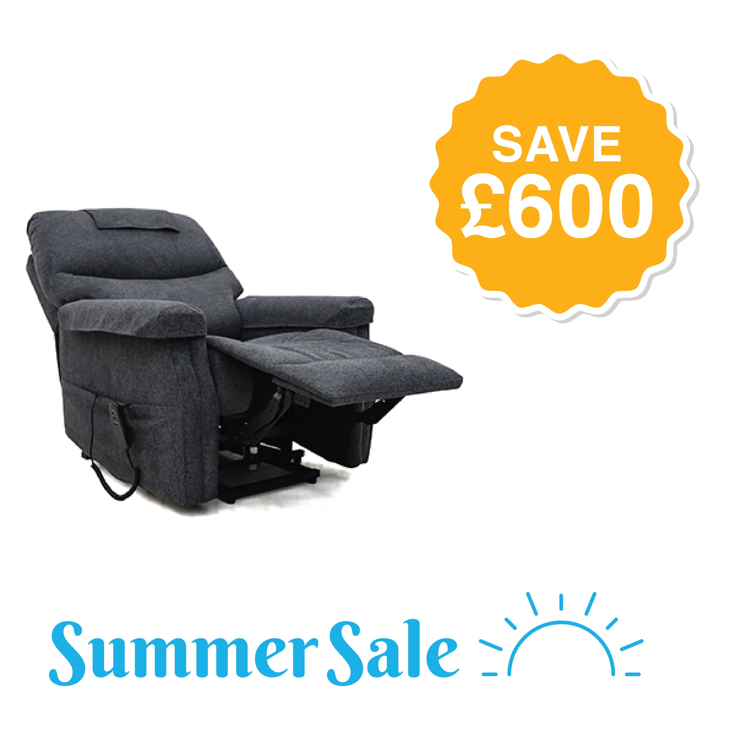 The Hamdon Rise & Recliner Chair | Dual Motor | Heat & Massage