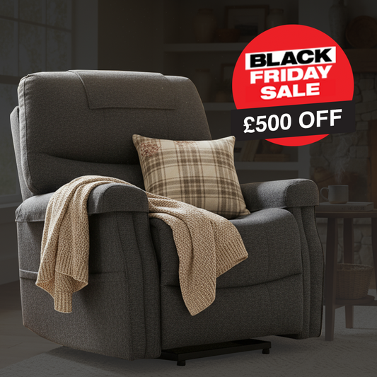 The Hamdon Rise & Recliner Chair | Dual Motor | Heat & Massage