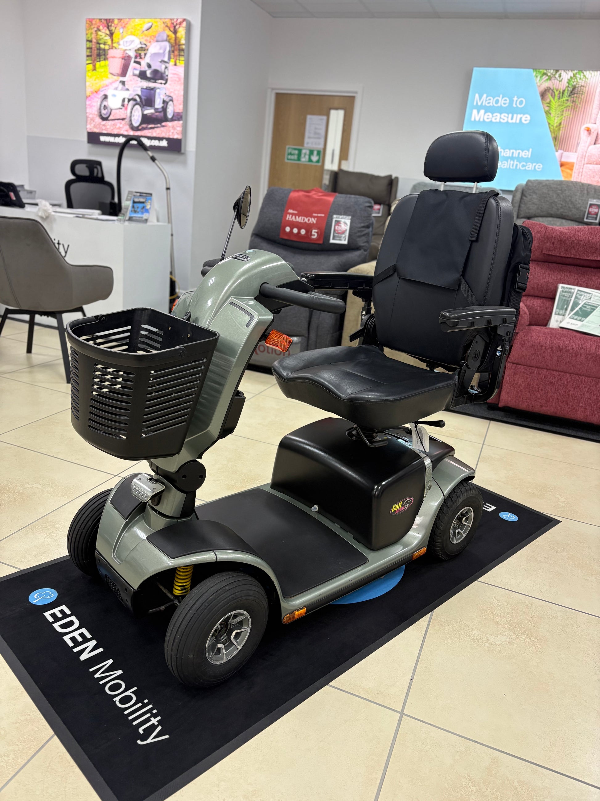 Angled View Reconditioned Green Scooter St Helens (Pride)