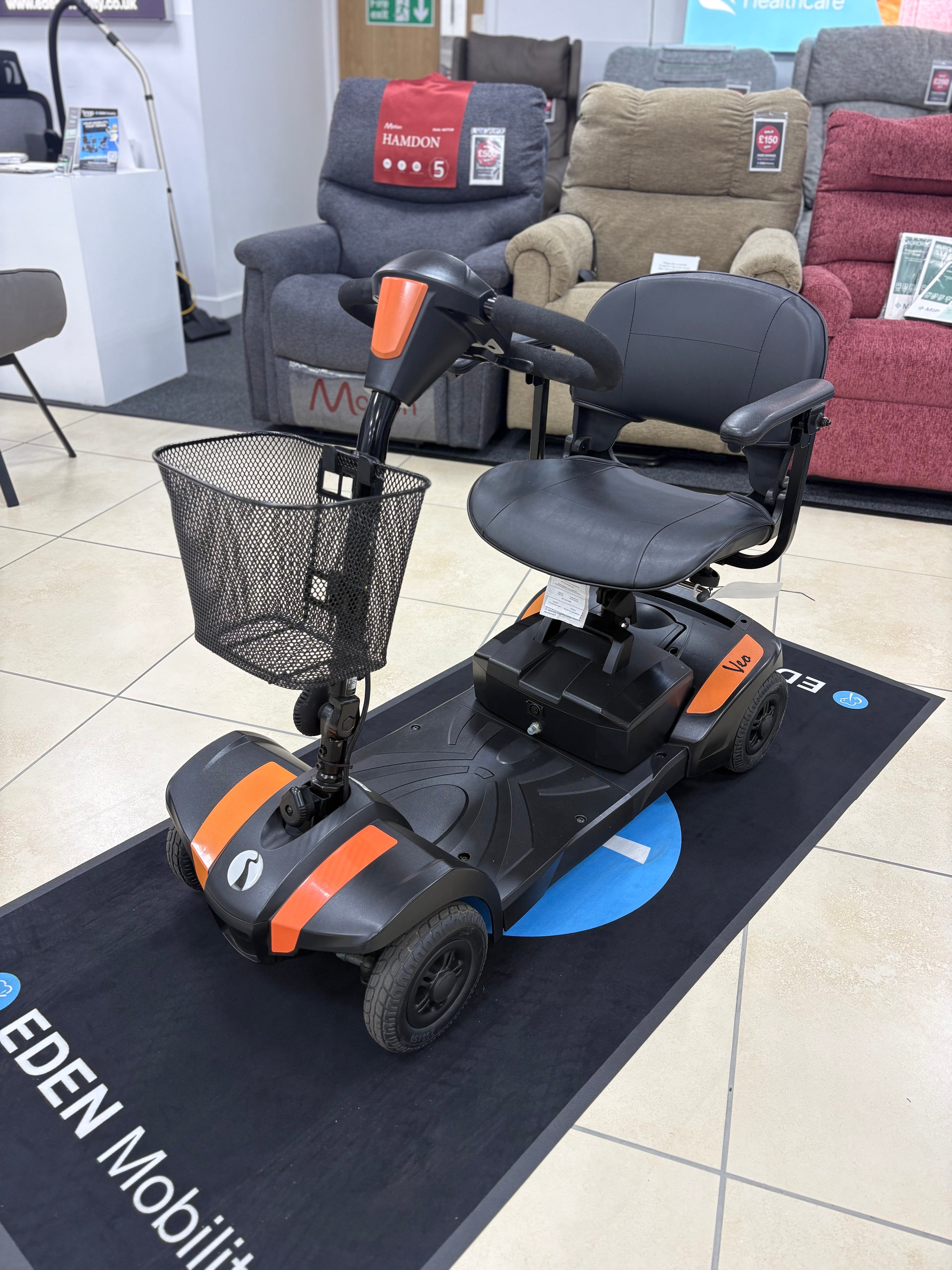 Rascal Veo Sport in Orange | Refurbished Scooter St Helens - Eden Mobility