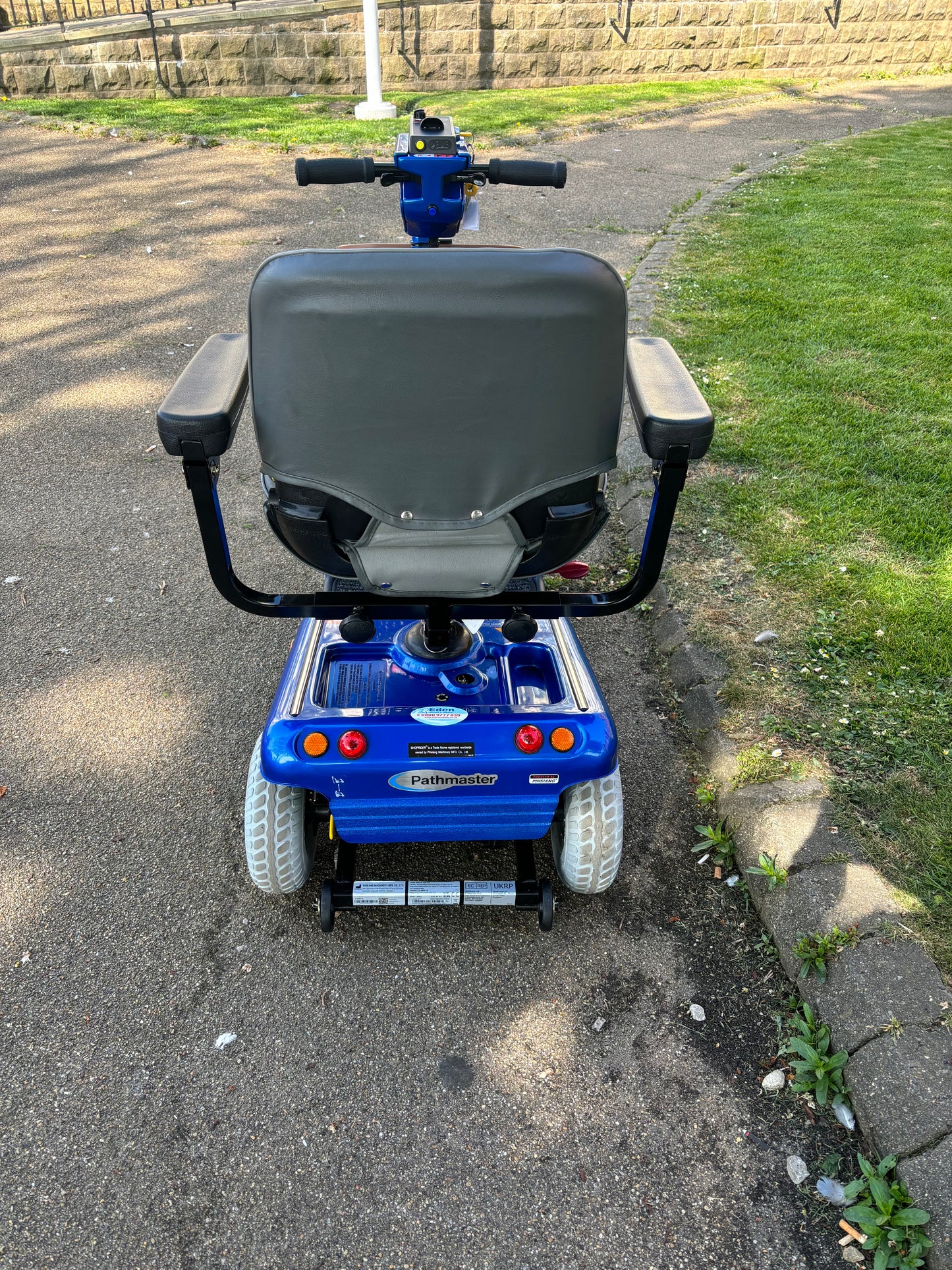 Roma Sovereign Blue Mobility Scooter Outside