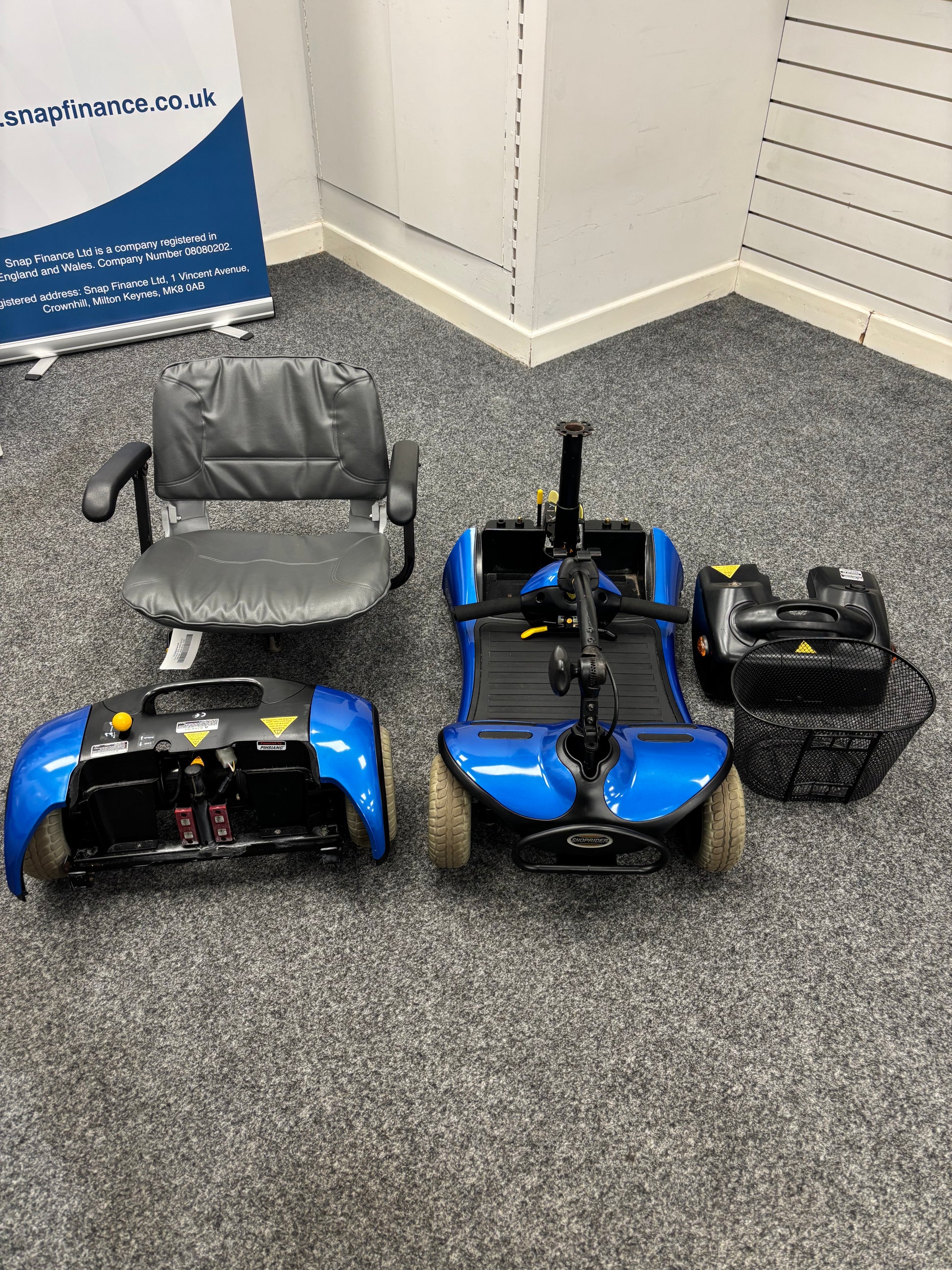 Roma Cameo  Blue mobility scooter disassembled 