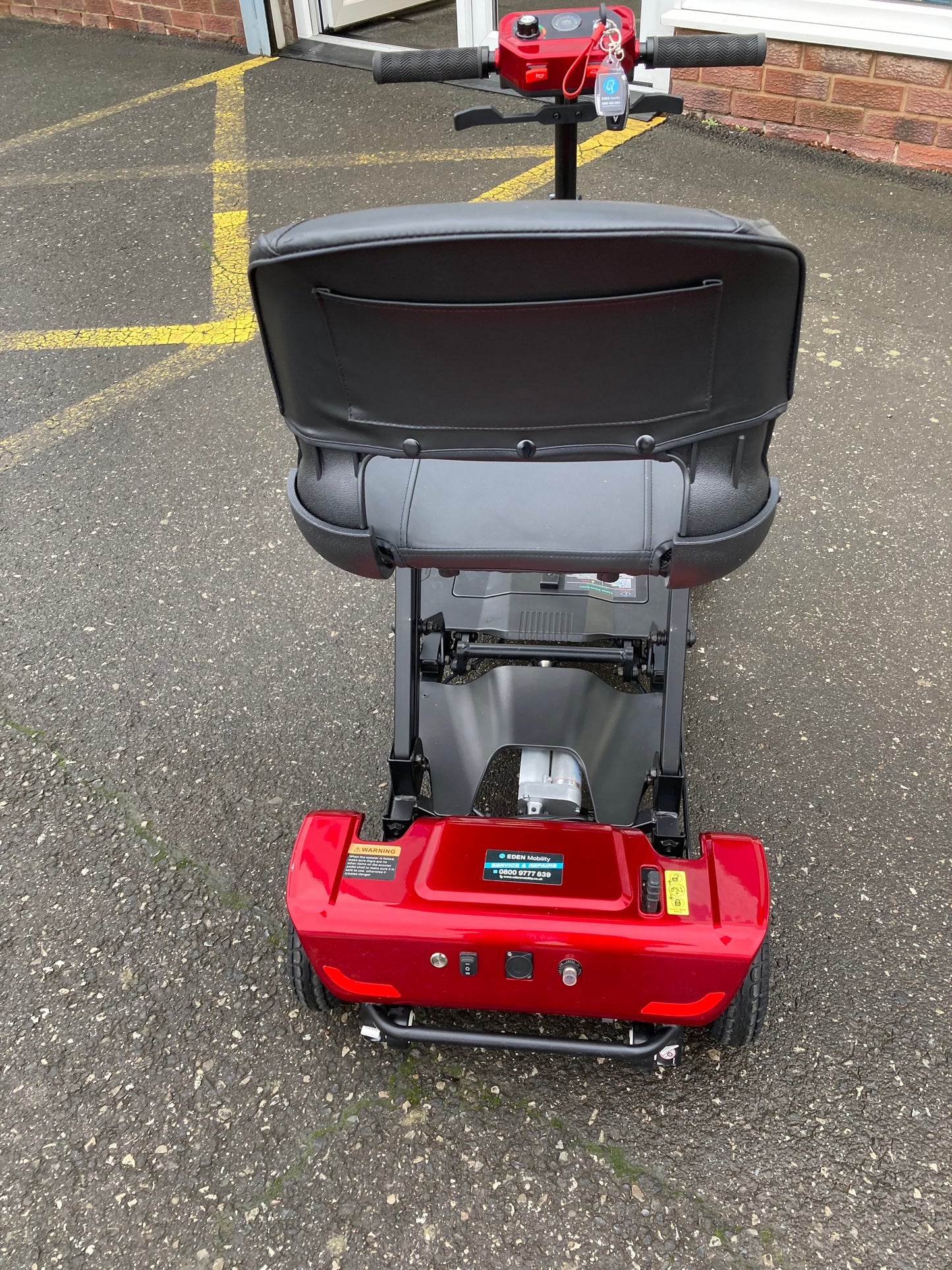 I glide autofold rear view (Red) - Eden Mobility