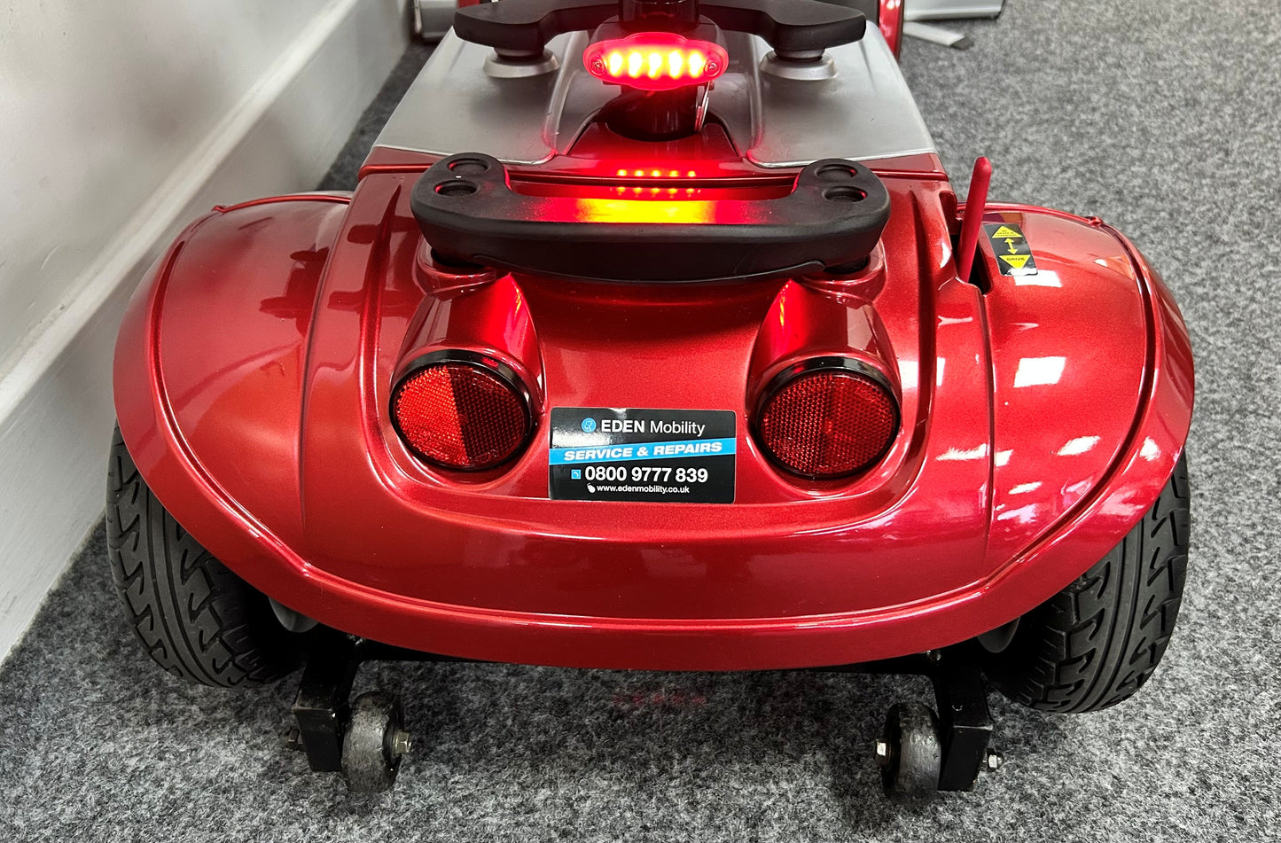 Kymco Comfort lower rear view (red) - Eden Mobility