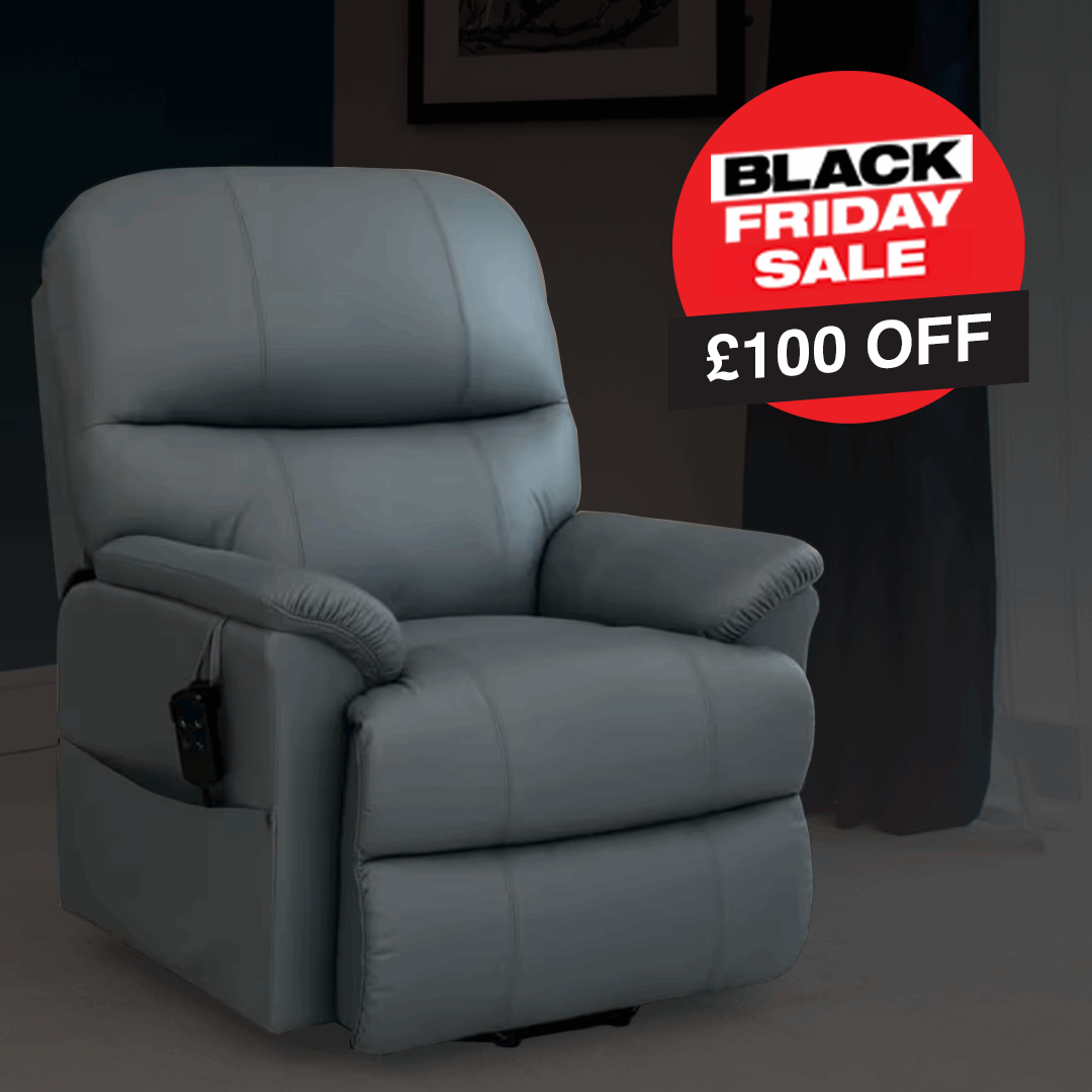 Black Friday sale banner £100 off The Lars Dual Motor Rise & Recline Chair
