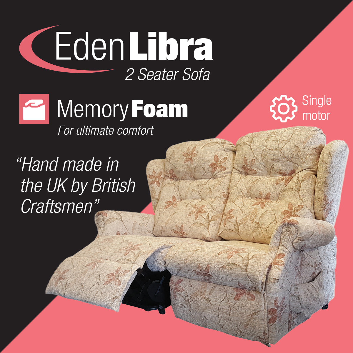 Eden Libra Memory Foam Sofa - Eden Mobility