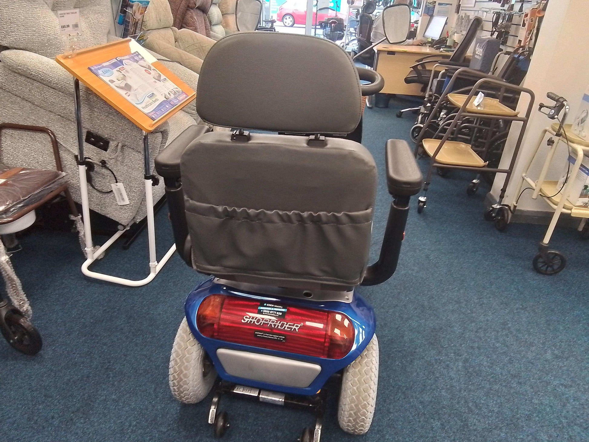 Back Of Roma Shoprider Cadiz Mobility Scooter In Blue