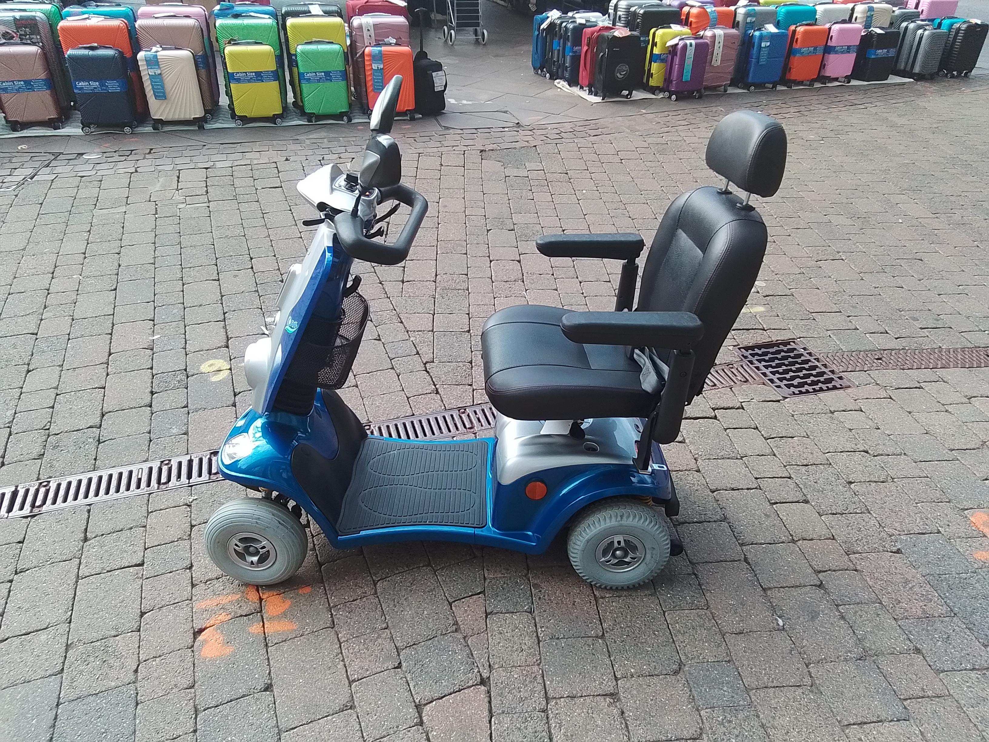 Side of Blue mobility scooter