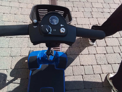 Close up of Pride Apex Lite Mobility Scooter In Blue
