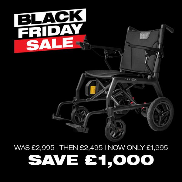 Black Friday Sale banner - save £1000 on The Eden Nitron Powerchair - Carbon Fibre Electric Wheelchair