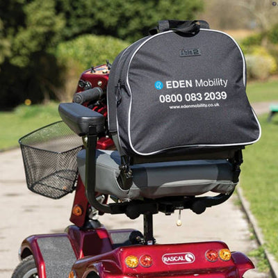 Waterproof Slipover scooter bag for mobility scooters.