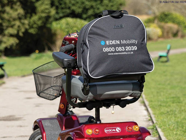 Waterproof Slipover scooter bag for mobility scooters.