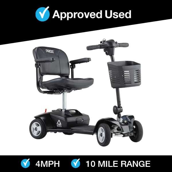 Pride Apex Rapid in Black | Refurbished Mobility Scooter Derby