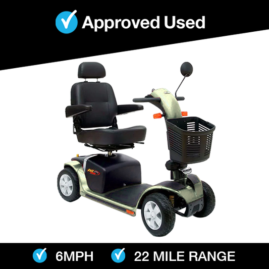 Approved Used banner for 
Pride Colt Deluxe Mobility Scooter In Light Green