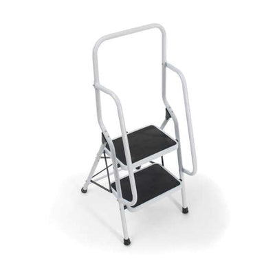 step ladder with safety handrails
