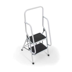 step ladder with safety handrails