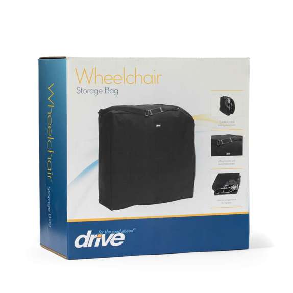 Package of a wheelchair storage bag with 'Drive' branding on a white background
