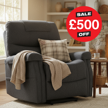 The Hamdon Rise & Recliner Chair | Dual Motor | Heat & Massage