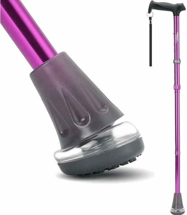 Rehand Height Adjustable, Folding Walking Stick | Air Cushion & Wide Base - Eden Mobility