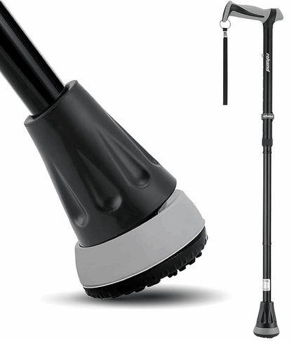 Rehand Height Adjustable, Folding Walking Stick | Air Cushion & Wide Base - Eden Mobility
