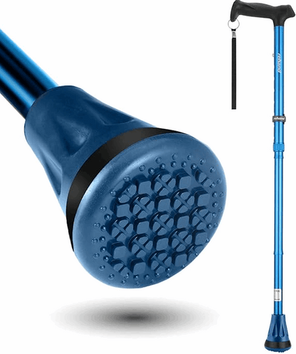 Rehand Height Adjustable, Folding Walking Stick | Air Cushion & Wide Base - Eden Mobility