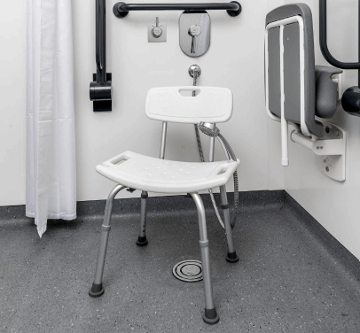 Alerta Aluminium Shower Stool with Back