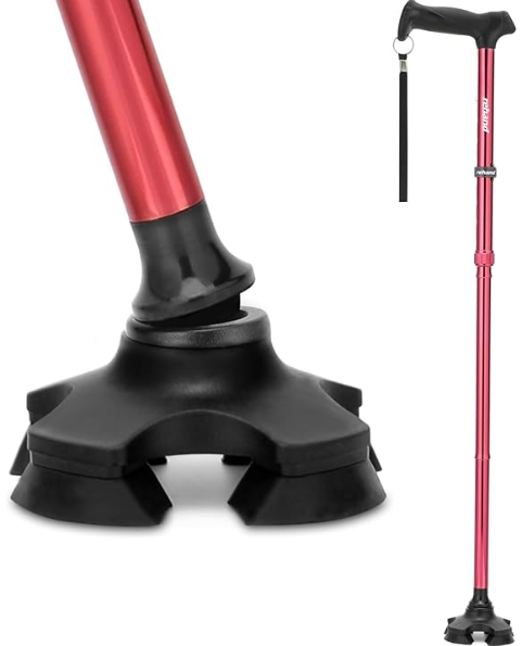Rehand Height Adjustable, Folding Walking Stick | Air Cushion & Wide Base - Eden Mobility