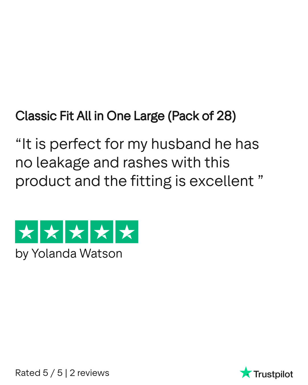 Classic Fit All in One Large (Pack of 28)