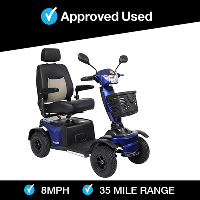 Approved and Used Banner For
Vanos Galaxy 2 Mobility Scooter In Blue 