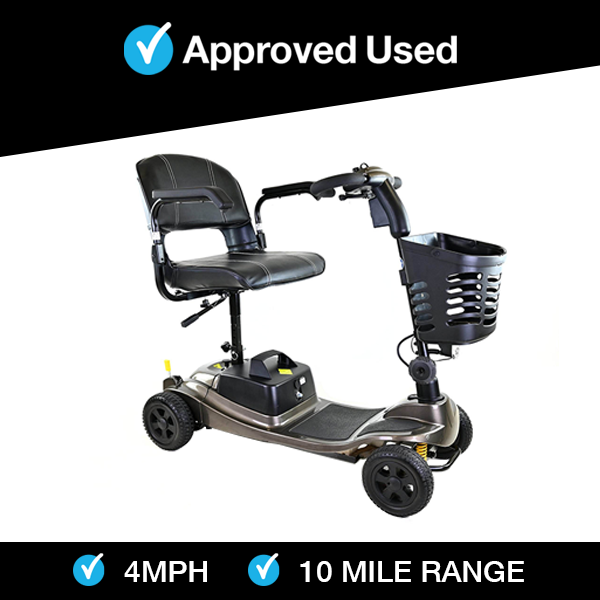 Liberty Komfi Rider Grey electric mobility scooter fully refurbished with tested batteries and 10-mile range for easy travel